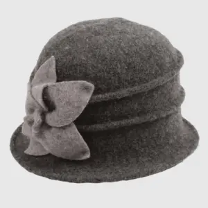 Boiled wool pleated bucket 7257 hat winter
