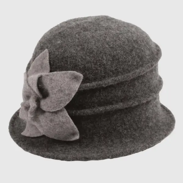 Boiled wool pleated bucket 7257 hat winter