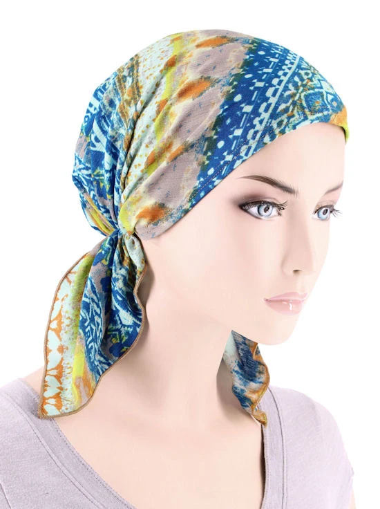 CE Chemo Essentials Bandana Scarf 902 Blue Tribal