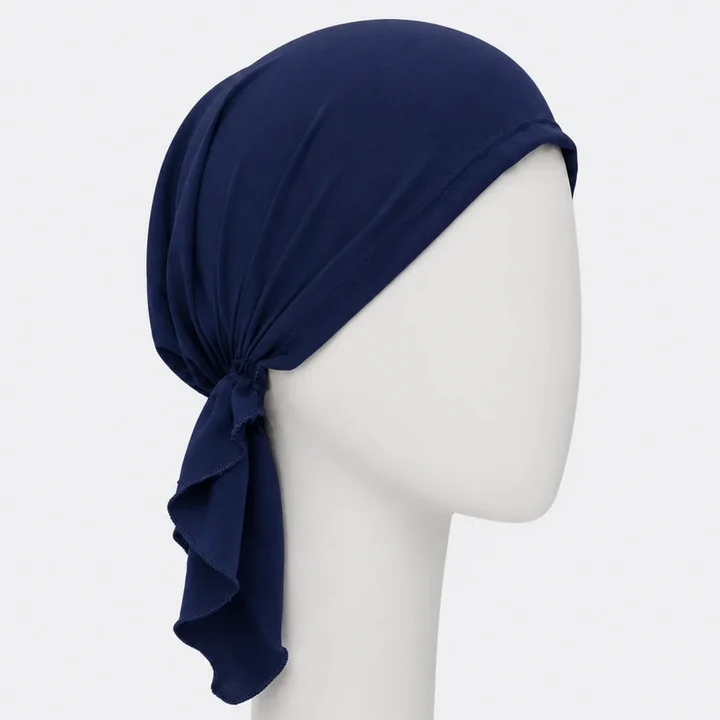 Sibelle Cancer Foulard Prenoue Chiffon Marine