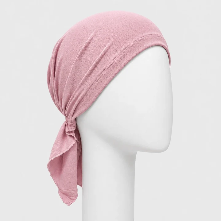 Sibelle Cancer Foulard prenoue VieuxRose