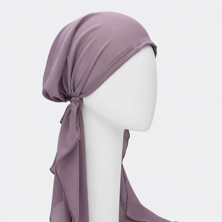Sibelle Foulard Cancer Prenoue Chiffon Long Lavende