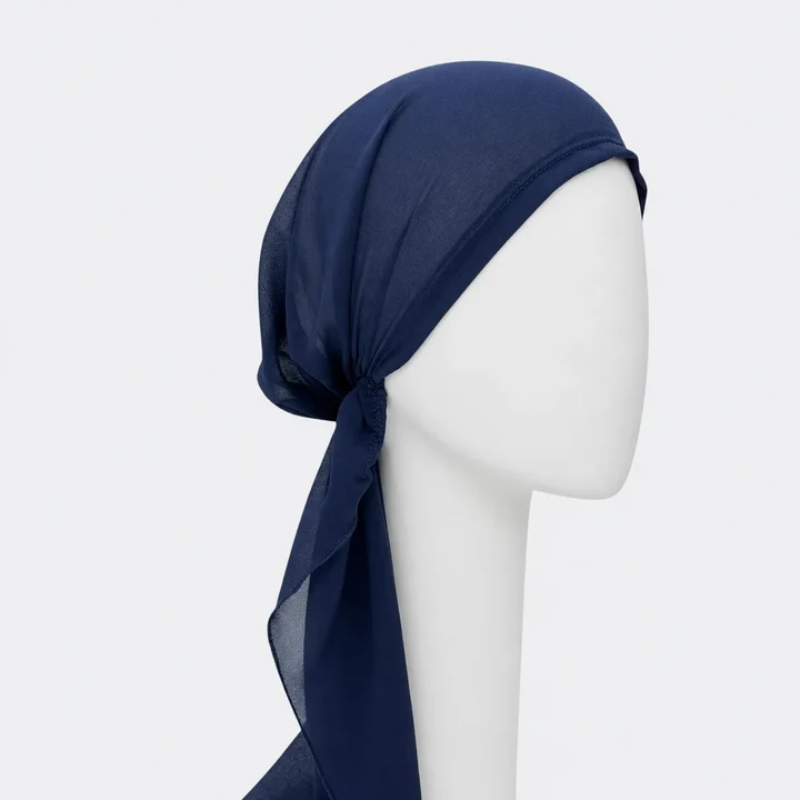 Sibelle Foulard Cancer Prenoue Chiffon Long Marine