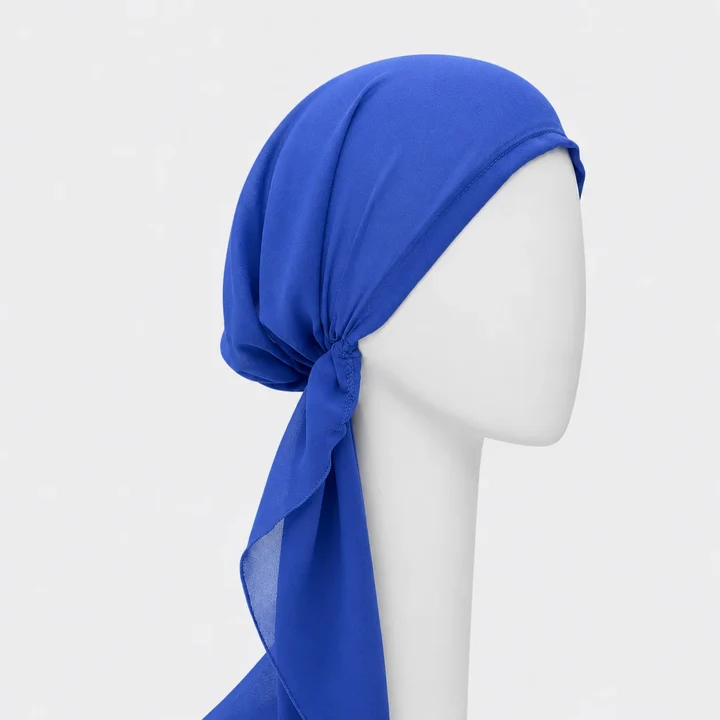 Sibelle Foulard Cancer Prenoue Chiffon Long Saphire