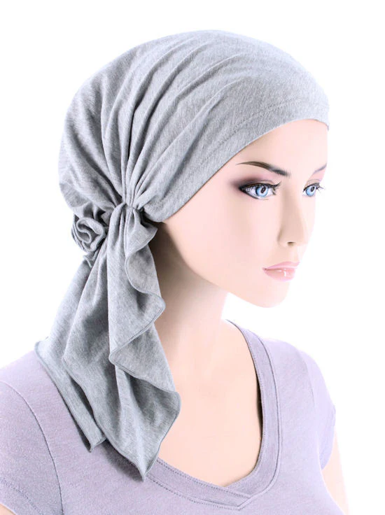 The Bella Scarf Chemo Turban Head Scarves Pre Tied Bandana for Cancer 732 Cotton Heather Gray.jpg