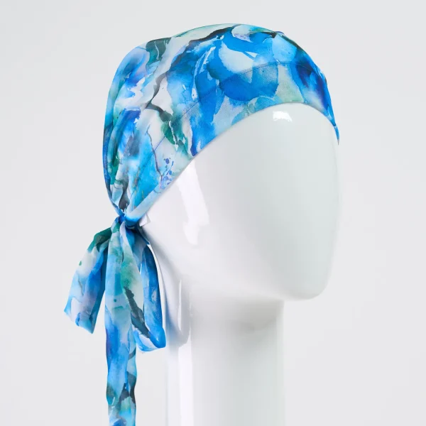 Foulard chiffon bleu 45D 600x600