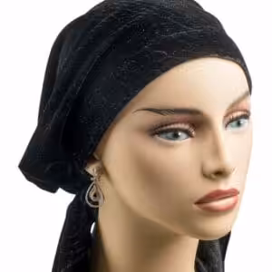 Headscarf Velvet Black Short Ties