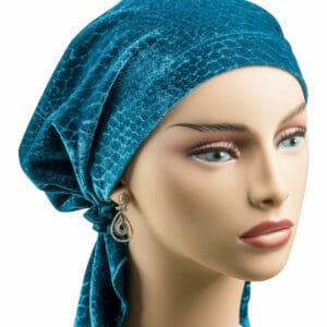 Headscarf Velvet Teal Short Ties