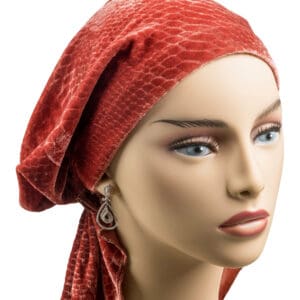 Headscarf Velvet Rust Short Ties