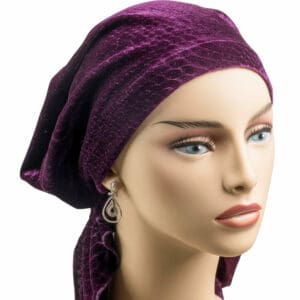 Headscarf Velvet Plum Short Ties Headscarf Velvet Plum Short Ties