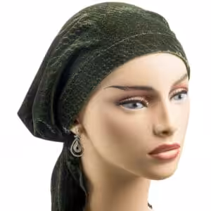 Headscarf Velvet Olive Short Ties