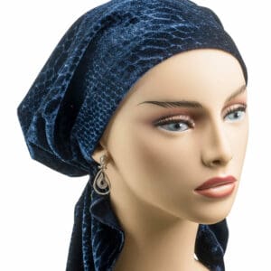 Headscarf Velvet Navy Short Ties