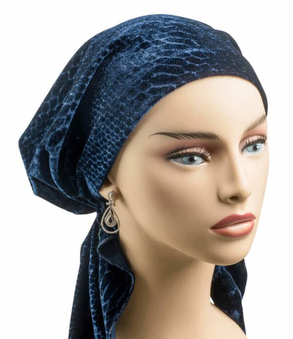 Headscarf Velvet Navy Short Ties
