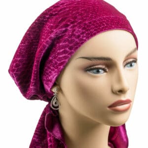 Headscarf Velvet Magenta Short Ties Headscarf Velvet Magenta Short Ties